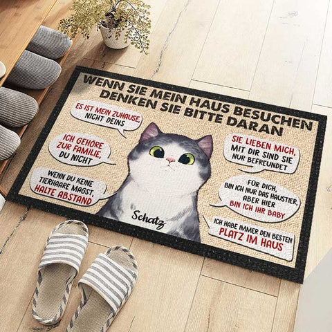 Wenn Sie Mein/Unser Haus Besuchen, Denken Sie Bitte Daran - Personalized Decorative Mat German