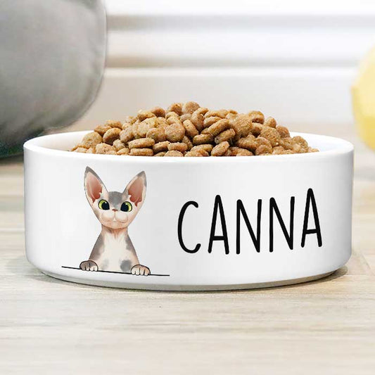 Solid Color, Gift For Cat Lovers - Personalized Custom Cat Bowls