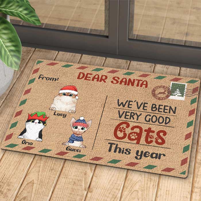 Dear Santa We've Been Very Good Cats - Personalized Decorative Mat