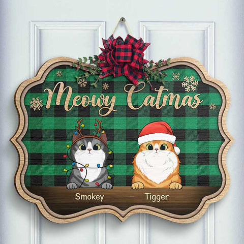 Happy Pawlidays - Christmas Is Coming - Personalized Shaped Door Sign