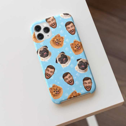 Colorful Paw And Humans - Upload Image, Gift For Pet Lovers - Personalized Phone Case