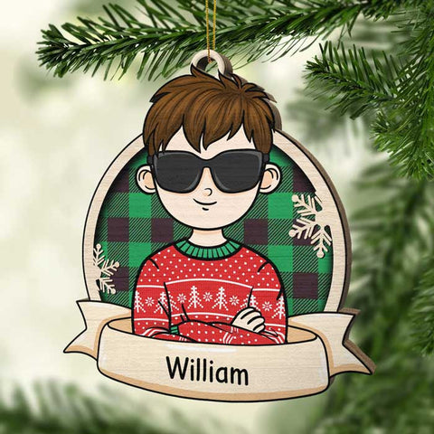 Cool Kids Celebrate Christmas - Personalized Shaped Ornament