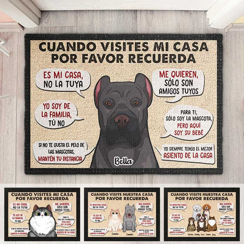 Cuando Visites Mi/Nuestra Casa Por Favor Recuerda - Personalized Decorative Mat Spanish
