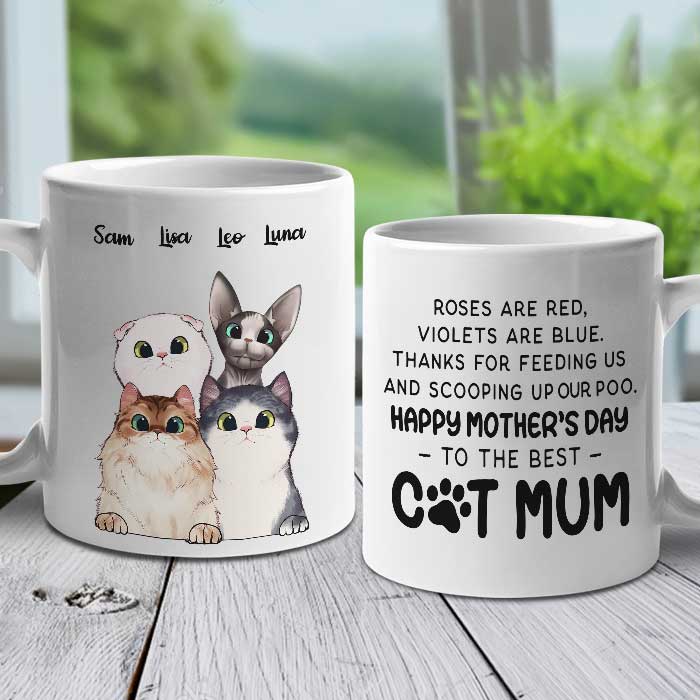 Happy Mother's Day To The Best Cat Mum - Gift For Mother's Day - Personalized Mug