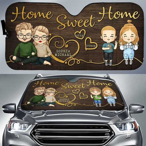 Sweet Home - Personalized Auto Sunshade - Gift For Couples, Husband Wife