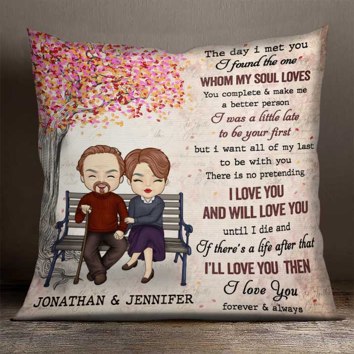 The Day I Met You I Found The One Whom My Soul Loves - Gift For Couples, Personalized Pillow (Insert Included)