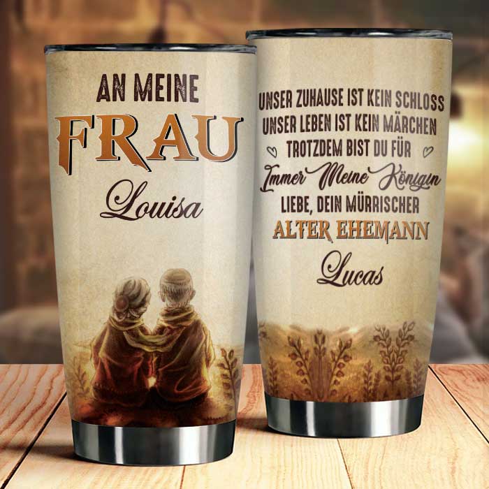 An Meine Frau - Du Bist Meine K??nigin F?¬r Immer - Gift For Couples, Husband Wife - Personalized Tumbler German