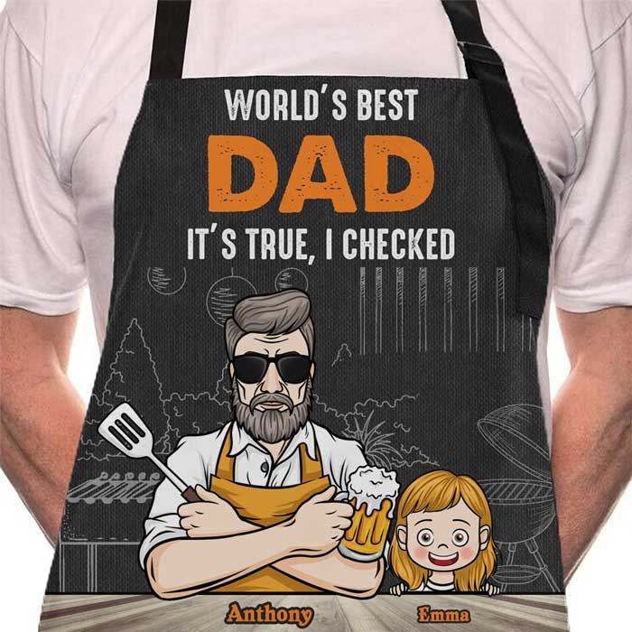 World's Best Dad - Personalized Apron - Gift For Dad, Grandpa