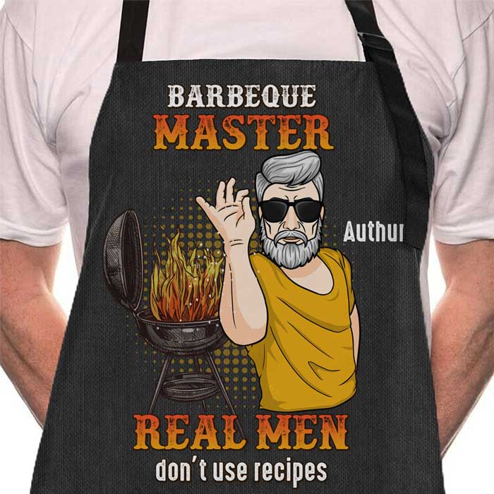 Real Men Don't Use Recipes - Personalized Apron - Gift For Dad