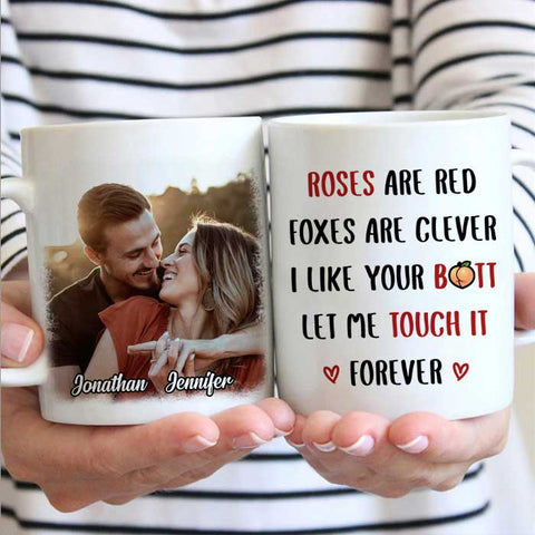 Roses Are Red Foxes Are Clever - Upload Image, Gift For Couples - Personalized Mug