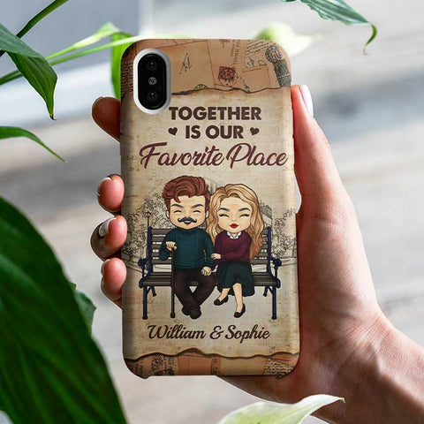 Together Is Our Favorite Place - Gift For Couples, Personalized Phone Case