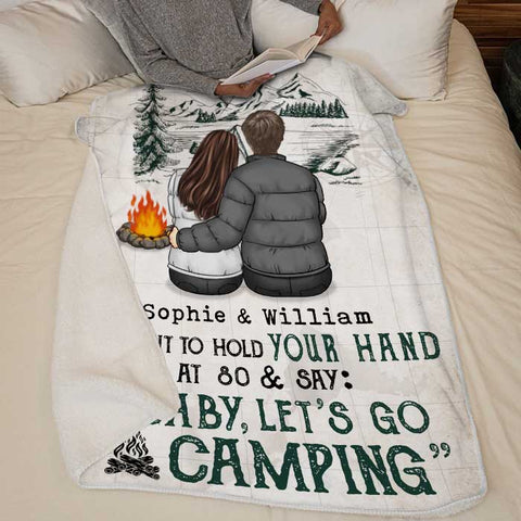 I Want To Go Camping With You At 80 - Gift For Camping Couples, Personalized Blanket
