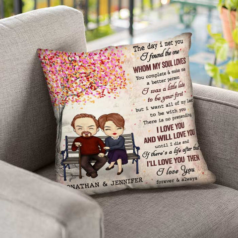 The Day I Met You I Found The One Whom My Soul Loves - Gift For Couples, Personalized Pillow (Insert Included)
