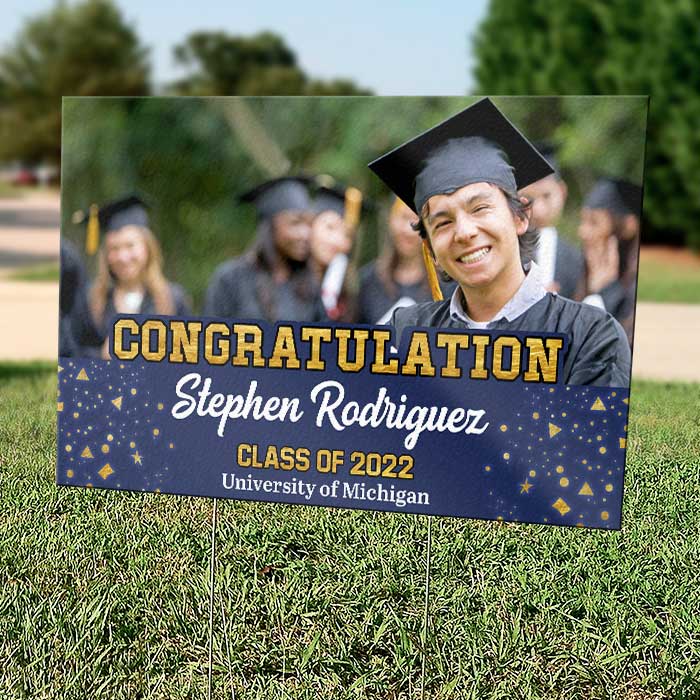 Congratulations On Your Graduation - Upload Image - Personalized Yard Sign