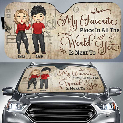 Next To You - Personalized Auto Sunshade - Gift For Couples, Husband Wife