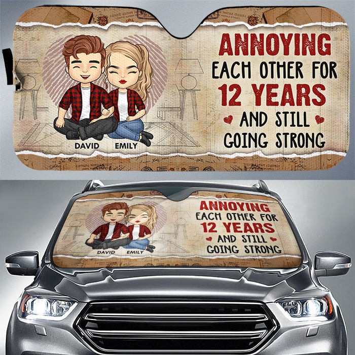 Annoying Each Other - Personalized Auto Sunshade - Gift For Couples, Husband Wife