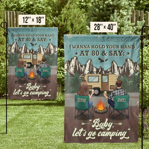 Baby Let's Go Camping - Gift For Camping Couples, Personalized Camping Flag