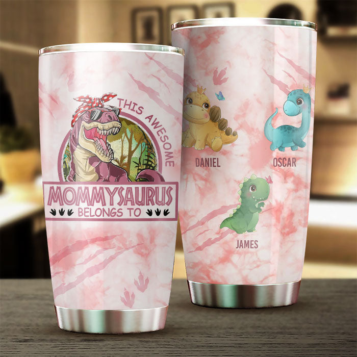 This Awesome Gigisaurus Belongs To - Gift For Mom, Grandma - Personalized Tumbler