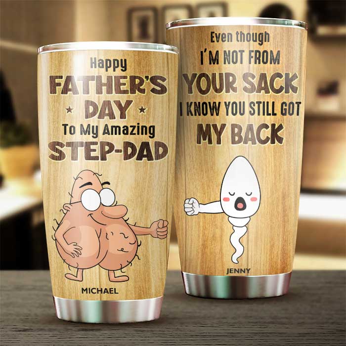 Happy Father's Day To My Amazing Step-Dad - Gift For Dad, Gift For Father's Day - Personalized Tumbler