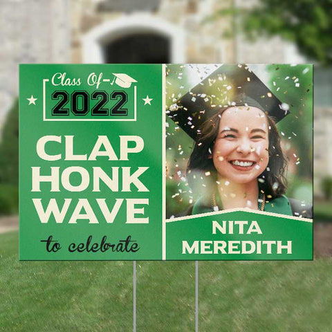 Clap Honk Wave - Upload Image, Personalized Yard Sign