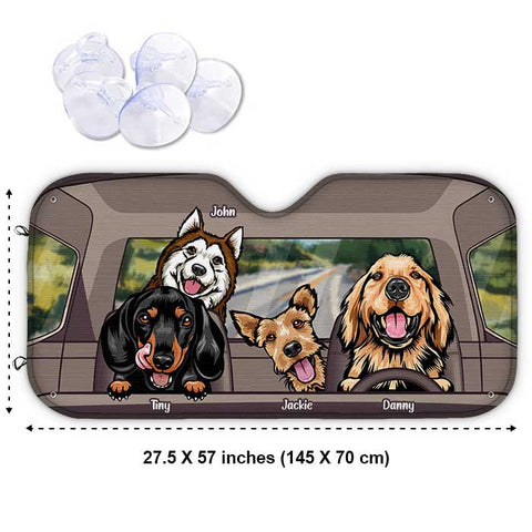 Cool Dogs - Personalized Auto Sunshade - Gift For Pet Lovers