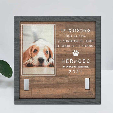 Los Mejores Amigos Llegan A Nuestras Vidas Y Dejan Huellas En Nuestros Corazones - Upload Image - Personalized Memorial Pet Loss Sign (9x9 pulgadas) Spanish