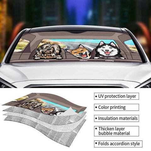 Cool Dogs - Personalized Auto Sunshade - Gift For Pet Lovers
