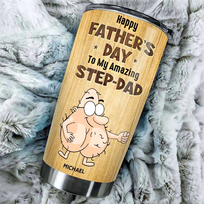 Happy Father's Day To My Amazing Step-Dad - Gift For Dad, Gift For Father's Day - Personalized Tumbler