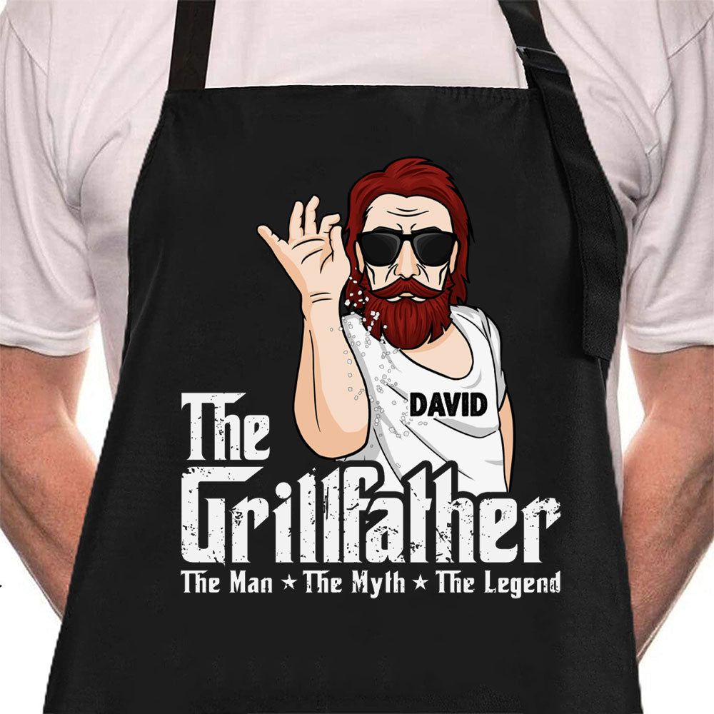 The Grillfather - Gift For Dad, Gift For Grandpa - Personalized Apron