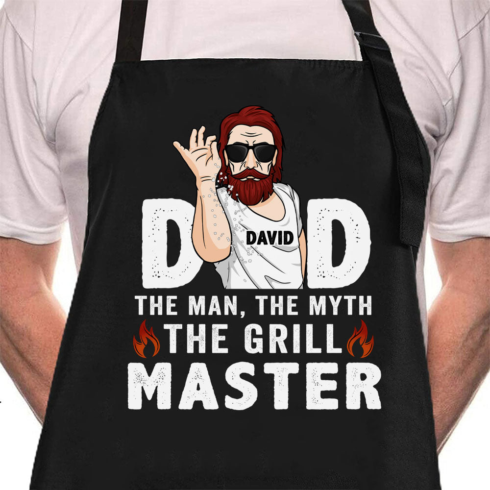Dad The Man The Myth The Grill Master - Gift For Dad, Gift For Grandpa - Personalized Apron