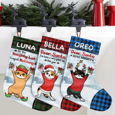Have A Lovely Christmas With Cat - Cat Christmas Costumes - Personalized Christmas Stocking