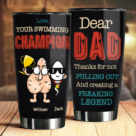 Your Swimming Champion - Personalized Tumbler - Gift For Dad