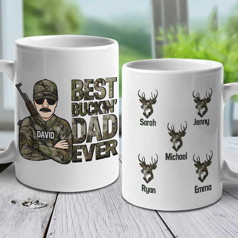 Best Bucking Dad Ever - Hunting Dad - Personalized Mug