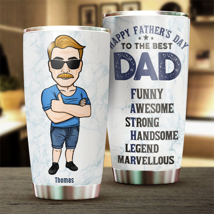 To The Best Dad - Personalized Tumbler - Gift For Dad, Gift For Father's Day