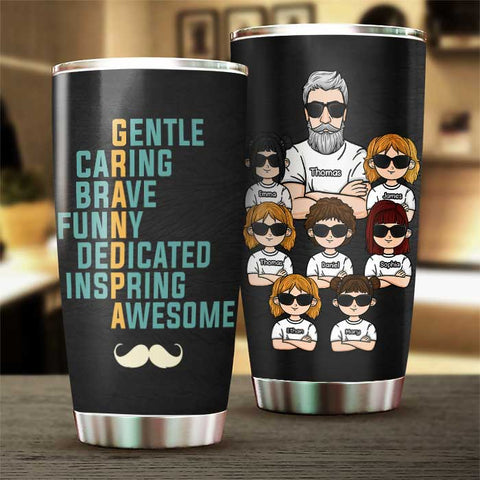 Grandpa Means Gentle Caring & More - Personalized Tumbler - Gift For Dad, Gift For Grandpa