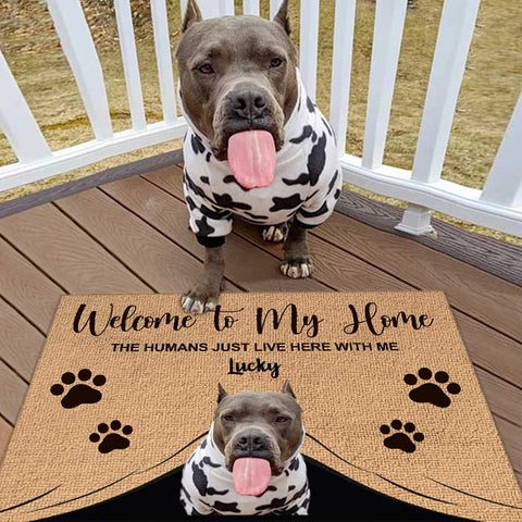 Welcome To My Home - Upload Image - Funny Personalized Decorative Mat