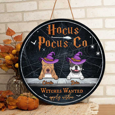 Halloween For Dogs - Hocus Pocus Co - Witches Wanted Apply Within - Funny Personalized Door Sign, Halloween Ideas