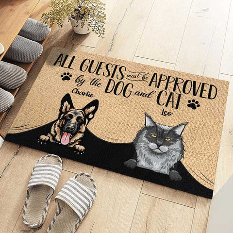 All Guests Must Be Approved - Funny Personalized Decorative Mat For Cat And Dog Lovers