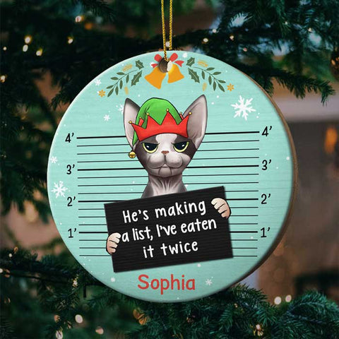 I Knocked Down The Xmas Tree - Personalized Round Ornament
