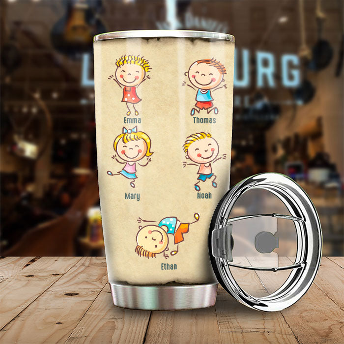 Proud Father Of A Few Dumbass Kids - Personalized Tumbler - Gift For Dad, Grandpa