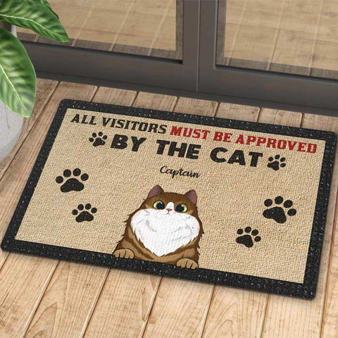 All Visitors Must Be Approved By The Cool Cats - Funny Personalized Decorative Mat