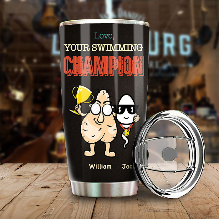 Your Swimming Champion - Personalized Tumbler - Gift For Dad