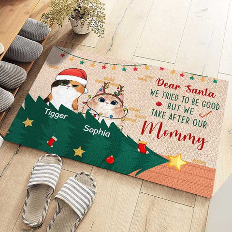On The Naughty List - We Regret Nothing - Personalized Decorative Mat