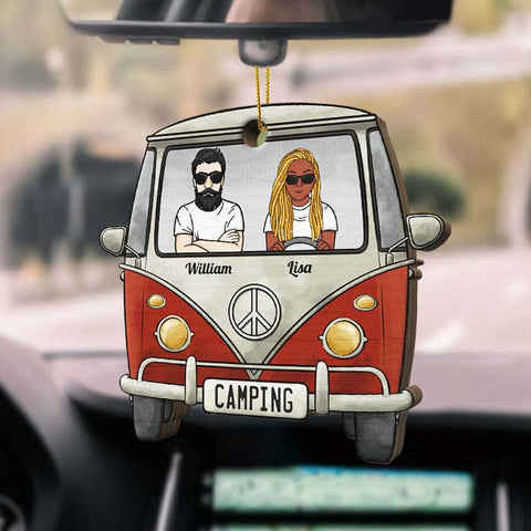 Home Is Where You Park It - Gift For Camping Couples, Personalized Camping Shaped Ornament