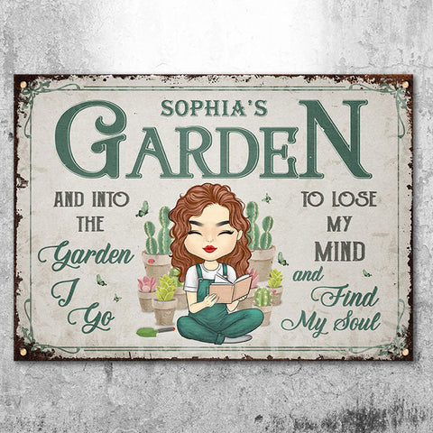 I Go Into The Garden To Find My Soul - Personalized Metal Sign
