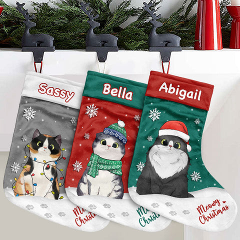 Christmas Is So Much Fun When You Are A Cat - Cat Christmas Costumes - Personalized Christmas Stocking