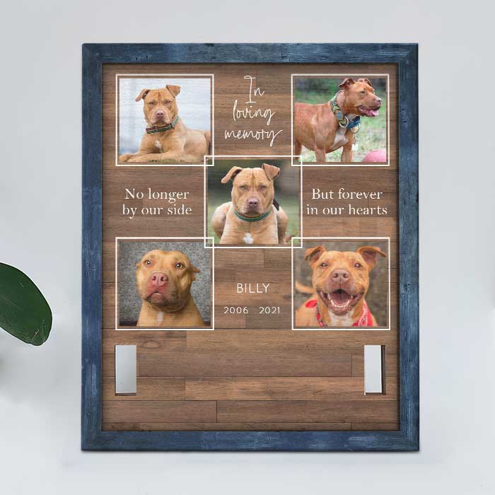 No Longer By Your Side But Forever In Our Hearts - Personalized Memorial Pet Loss Sign (11x9 inches)