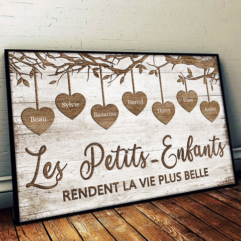 Les Petits-Enfants Rendent La Vie Plus Belle - Personalized Horizontal Poster French