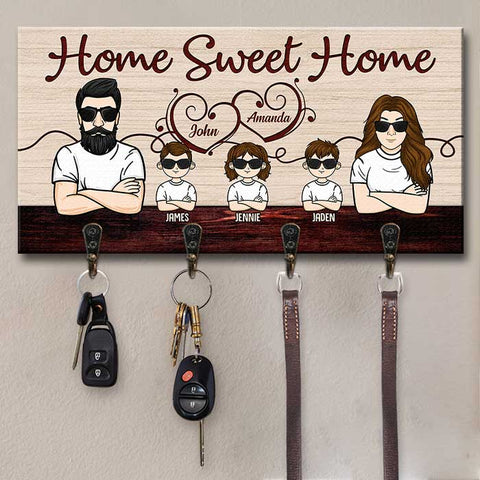 Our Sweet Home - Personalized Key Hanger, Key Holder - Gift For Couples, Husband Wife
