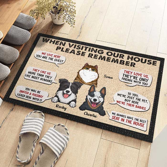 Remember These Rules When Visiting Our House - Personalized Decorative Mat